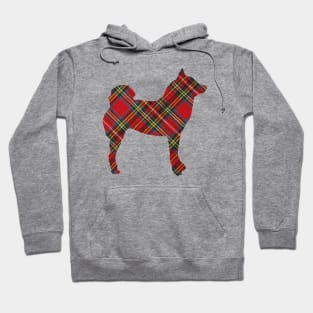 Lilly the Shiba Inu Silhouette - Tartan on White Hoodie